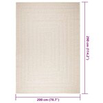 vidaXL Tapis ZIZUR crème 200x290 cm aspect de jute intérieur extérieur