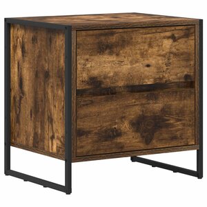 vidaXL Table de chevet Chêne Fumé 50 x 39 5 x 50 cm Bois d'ingénierie