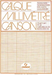 Pack 50 feuilles Calque Millimétré 650x500 mm 100 g CANSON