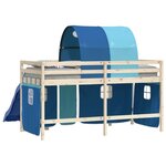vidaXL Rideaux pour lit mezzanine avec tunnel bleu polyester
