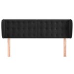 vidaXL Tête de lit avec oreilles Noir 147x23x78/88 cm Velours
