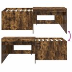 vidaXL Lit haut pour enfants avec bureau Chêne fumé 90 x 200 cm