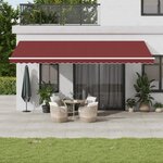 vidaXL Auvent manuel rétractable bordeaux 600x300 cm