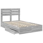 vidaXL Lit de Rangement Gris Sonoma 120 x 190 cm Bois d'ingénierie