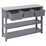 vidaXL Buffet Gris 108x30x76 cm Bois de Paulownia massif