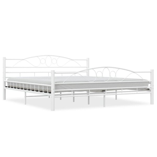 vidaXL Cadre de lit sans matelas blanc métal 180x200 cm