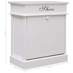 vidaXL Armoire à chaussures Blanc 50 x 28 x 58 cm Bois de Paulownia