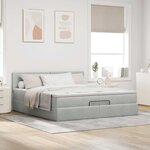 VidaXL Cadre de lit ottoman avec matelas gris clair 200x200 cm velours