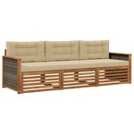 vidaXL Ensemble de canapés d'extérieur 3 pc Naturel et Beige