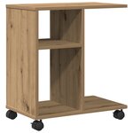 Table d'appoint vidaXL sur roulettes en chêne 50x30x55 cm en bois d'ingénierie