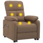 vidaXL Fauteuil électrique de massage Marron Tissu