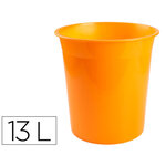 Corbeille papier q-connect plastique resistant 13l       275x285mm coloris orange      translucide