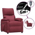 vidaXL Fauteuil inclinable électrique Rouge bordeaux Tissu