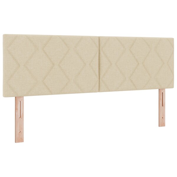 Tête de Lit LED Design Blocs de Diamant Crème 160 cm Tissu