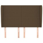 vidaXL Tête de lit avec oreilles Marron foncé 147x23x118/128 cm Tissu