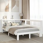 vidaXL Lit bibliothèque sans matelas blanc 120x200 cm bois pin massif