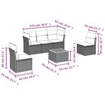 vidaXL Salon de jardin avec coussins 6 Pièces beige résine tressée