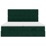 vidaXL Cadre de lit ottoman avec matelas vert foncé 160x200 cm velours