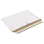 Lot de 100: pochette carton micro-cannelé rigide blanche à fermeture adhésive rigipack 33x23 cm