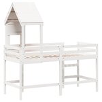 vidaXL Lit superposé avec échelle et toit sans matelas blanc 90x190 cm