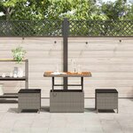 vidaXL Ensemble de salle à manger pour jardin 3 Pièces Gris Poly rotin