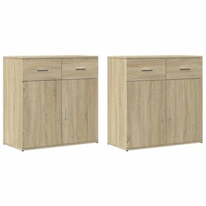 vidaXL Buffets 2 Pièces chêne sonoma 79x38x80 cm bois d'ingénierie