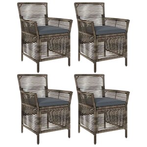 vidaXL Chaise d'Extérieur 4 Pièces Gris et Gris foncé polyrotin