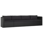 Salon de jardin meuble d'extérieur ensemble de mobilier 9 pièces avec coussins résine tressée noir 02_0018153