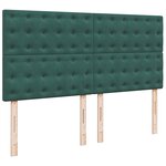 vidaXL Sommier à lattes de lit et matelas Vert foncé 200x200cm Velours