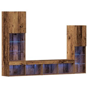 vidaXL Meuble TV 4 Pièces Bois ancien Bois d'ingénierie