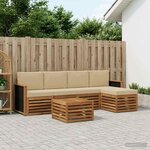 vidaXL Ensemble de canapés d'extérieur 6 Pièces Naturel et Beige