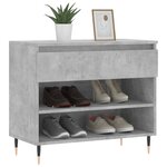 vidaXL Armoire à chaussures Gris béton 70x36x60 cm Bois d'ingénierie