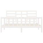 vidaXL Cadre de lit Blanc Bois massif 180x200 cm Super King