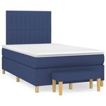 vidaXL Sommier à lattes de lit avec matelas bleu 120x190 cm tissu
