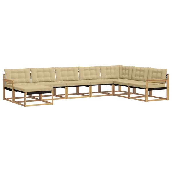 vidaXL Ensemble de canapés d'extérieur 8 pc Blanc et Beige