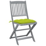 vidaXL Chaises pliables d'extérieur lot de 6 et coussins Bois d'acacia