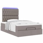 vidaXL Cadre de lit ottoman avec matelas taupe 120x200 cm tissu