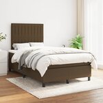 vidaXL Sommier à lattes de lit et matelas marron foncé 120x190cm tissu