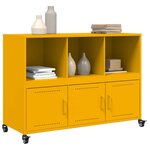vidaXL Buffet jaune moutarde 100 5x39x72 cm acier