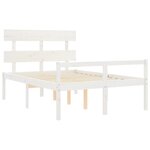 vidaXL Lit pour personne âgée sans matelas blanc 120x200cm bois massif