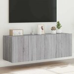 vidaXL Meubles TV muraux et lumières LED 2Pièces sonoma gris 60x35x41 cm