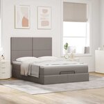 VidaXL Cadre de lit ottoman avec matelas taupe 140x200 cm tissu