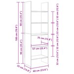 vidaXL Bibliothèque Chêne noir 60 x 35 x 180 cm Bois d'ingénierie