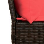 vidaXL Canapé de jardin avec coussins marron résine tressée