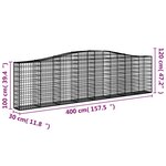 vidaXL Paniers à gabions arqués 20 Pièces 400x30x100/120 cm Fer galvanisé