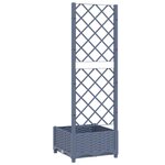 vidaXL Jardinière avec treillis Gris foncé 40x40x121 5 cm PP