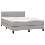 vidaXL Sommier à lattes de lit et matelas et LED Gris clair 140x200 cm