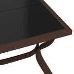 vidaXL Table de jardin Marron et noir 180x80x70 cm Acier et verre
