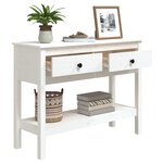 vidaXL Table console Blanc 100x35x75 cm Bois massif de pin