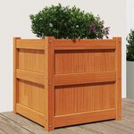 vidaXL Jardinière cire marron 50x50x50 cm bois de pin massif